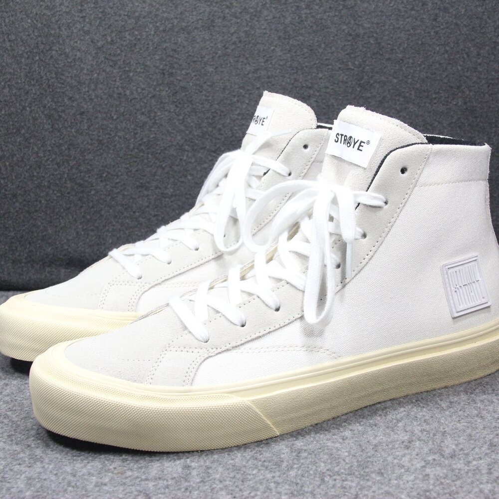 Straye Hiland High Top Skate Shoes, White / Cream, Mens Size 12